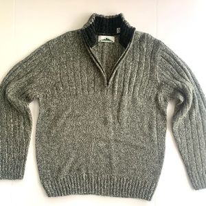 Men’s Rockingham Gray Quarter Zip Sweater Size Large